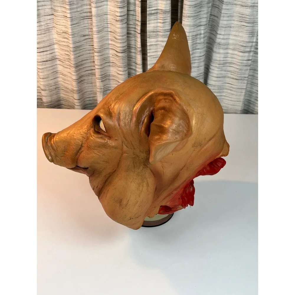 Don Post Studios 2003 Saw Pig Mask VTG Horror Halloween Severed Neck Latex Mask